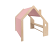 MeowBaby® Natural Wooden House for Kids - Pink Roof