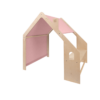 MeowBaby® Natural Wooden House for Kids - Pink Roof