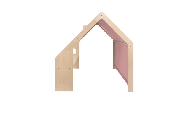 115687 MeowBaby® Natural Wooden House for Kids - Pink Roof