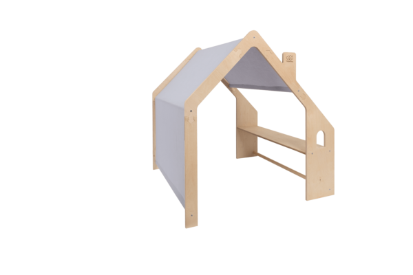 115690 MeowBaby® Natural Wooden House for Kids - Blue Roof