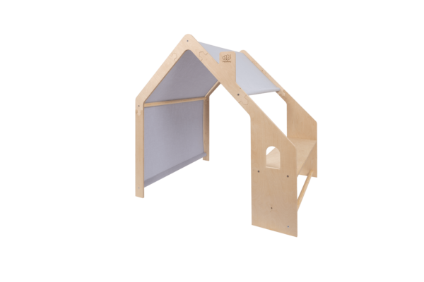 115691 MeowBaby® Natural Wooden House for Kids - Blue Roof