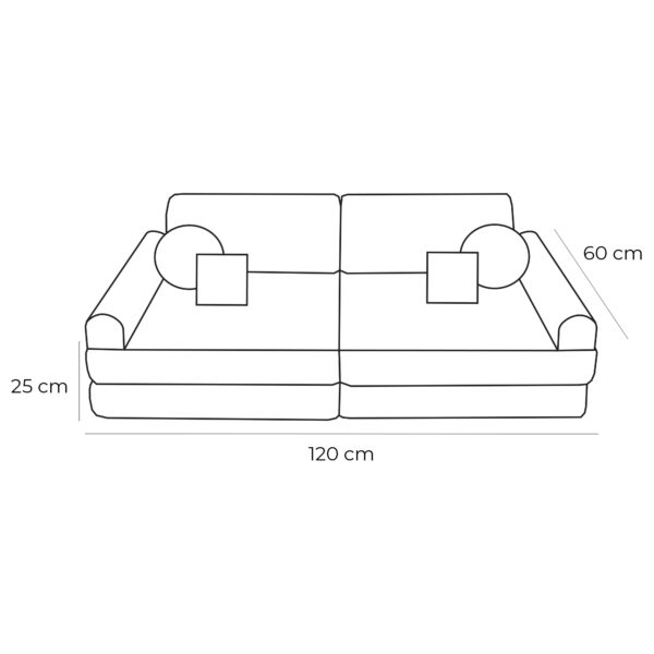 pocket sofa plus Modular Sofa for Kids - Slimcord Corduroy Brown