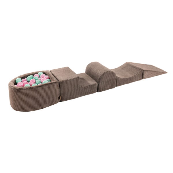 hertwill-ballpit MeowBaby® Playset with Small Ball Pit - Brown & Pastel Pink/Mint