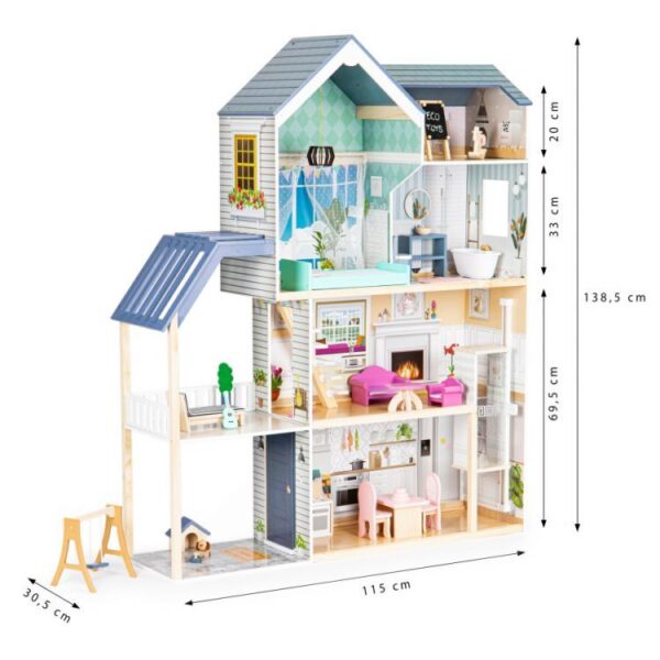 55666 Wooden Dollhouse Crystal with LED Lights