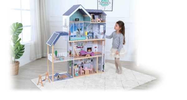 gt61236-3_1 Wooden Dollhouse Crystal with LED Lights