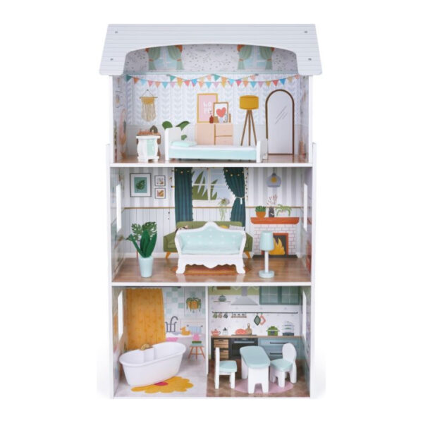 wooden house-luna-hertwill Wooden Dollhouse Luna with LED Lights