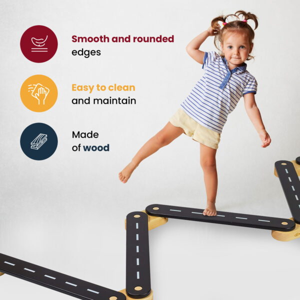 1-EN Wooden Balance Beam - 6 Elements