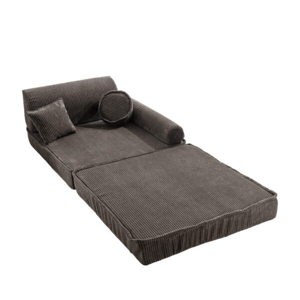 2 Large Modular Sofa for Kids - Premium Corduroy Brown