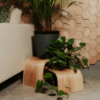 Verstellbare Tritthocker aus Holz – 3er-Set