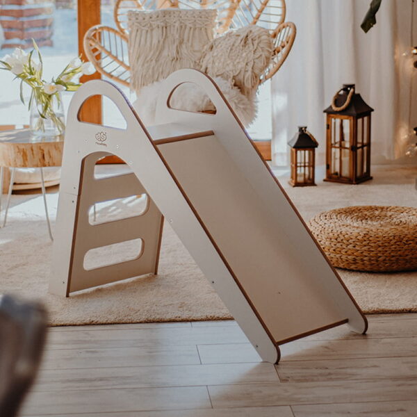 MeowBaby-Wooden-Slide-for-Children-87x46cm-Indoor,-White (5) Wooden Indoor Scandi Slide for Children 87x46cm