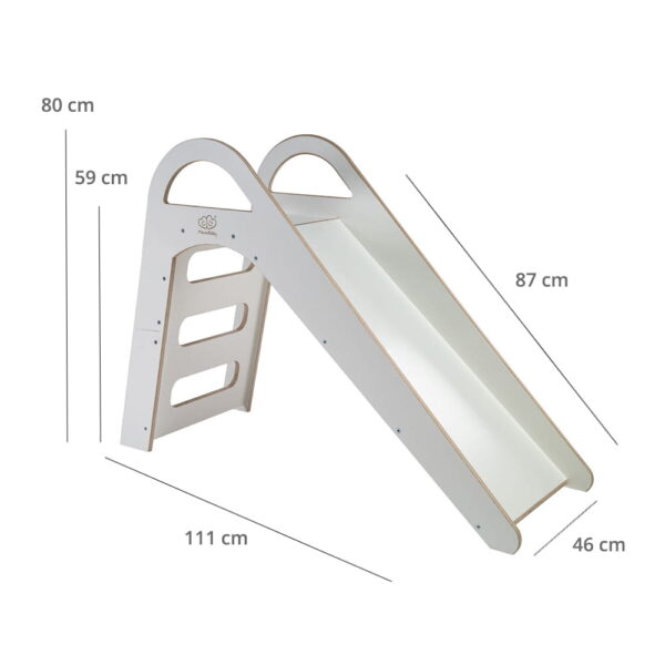 MeowBaby-Wooden-Slide-for-Children-87x46cm-Indoor,-White (7) Wooden Indoor Scandi Slide for Children 87x46cm