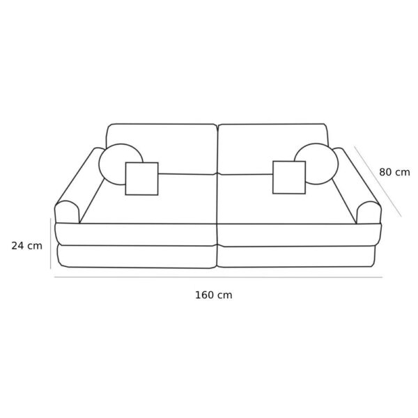 Meowbaby Premium sofa-large Large Modular Sofa for Kids - Premium Corduroy Brown