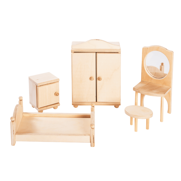 moobel1-2 Dollhouse bedroom furniture - Natural