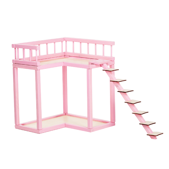 rodu-roosa Dollhouse Balcony - Pink