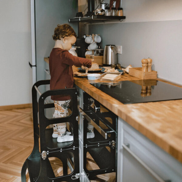 Ette Tete_Step’n’sit_black3 STEP'n'SIT® Convertible 2-in-1 Helper Tower/Table - Black