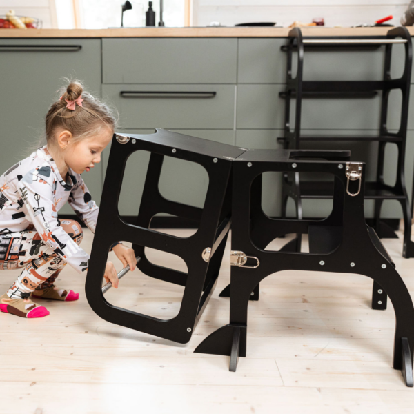 Ette Tete_Step’n’sit_black4 STEP'n'SIT® Convertible 2-in-1 Helper Tower/Table - Black