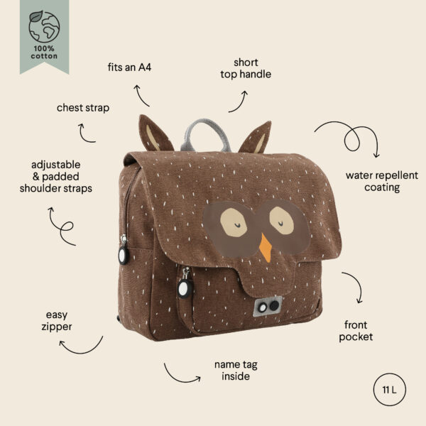 Trixie_91_206_9 School Bag - Mr Owl