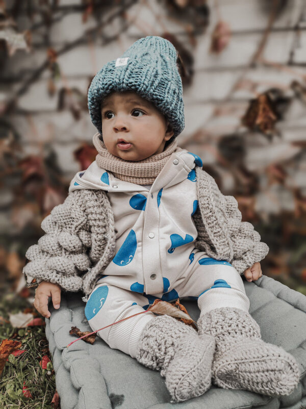 kombinezon-niebieskie-serca-2 Eared Jumpsuit for Babies and Kids - Blue Hearts