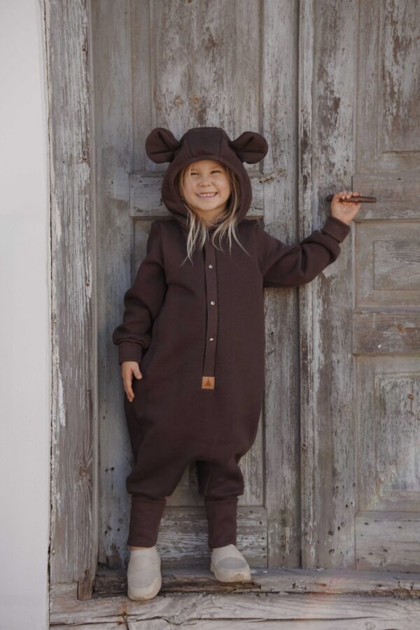 Processed with VSCO with m5 preset Eared Jumpsuit for Babies and Kids - Chocolate