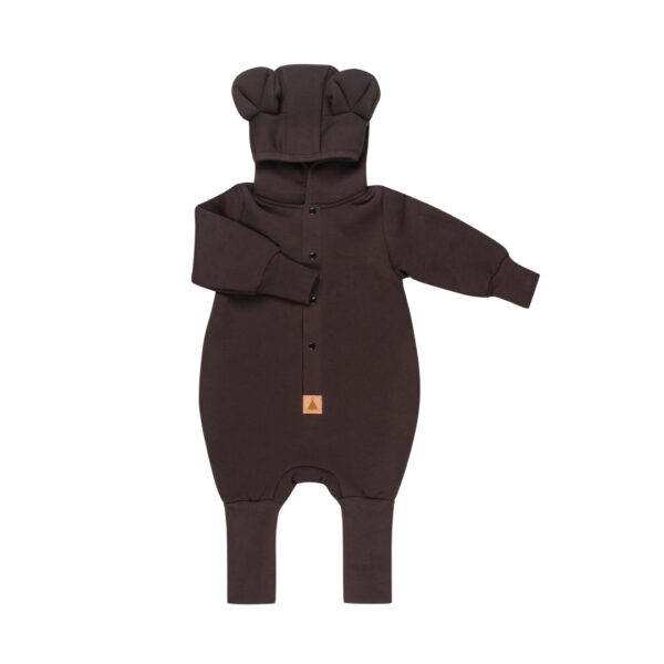zzz-autumn-chocolate-hertwill Eared Jumpsuit for Babies and Kids - Chocolate