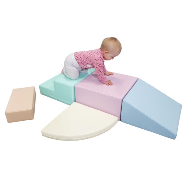 iglu-corner-climber-pastel-2ca69dbe.jpg Soft Play 5 Foam Block Set - Light Pastel Corner Climber