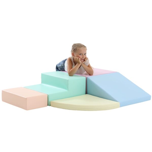 iglu-corner-climber-pastel-4bc04cf9.jpg Soft Play 5 Foam Block Set - Light Pastel Corner Climber