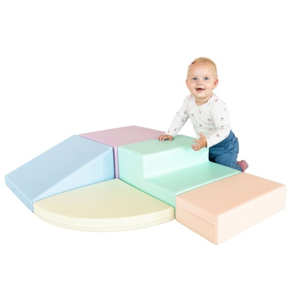 iglu-corner-climber-pastel-62604687.jpg Soft Play 5 Foam Block Set - Light Pastel Corner Climber