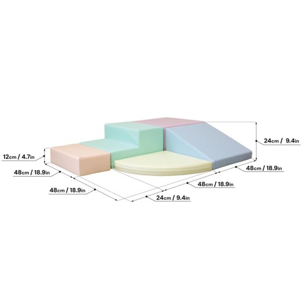 iglu-corner-climber-pastel-7913f42a.jpg Soft Play 5 Foam Block Set - Light Pastel Corner Climber