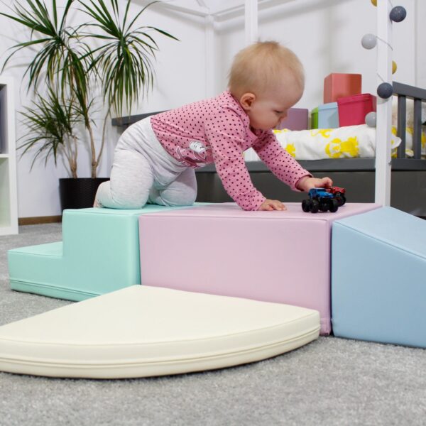 iglu-corner-climber-pastel-97690917.jpg Soft Play 5 Foam Block Set - Light Pastel Corner Climber