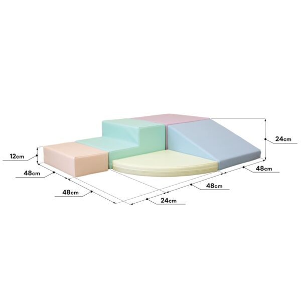 iglu-corner-climber-pastel-be17a270.jpg Soft Play 5 Foam Block Set - Light Pastel Corner Climber