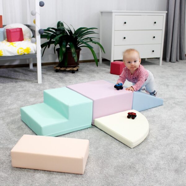 iglu-corner-climber-pastel-c7495592.jpg Soft Play 5 Foam Block Set - Light Pastel Corner Climber