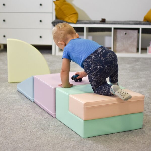 iglu-corner-climber-pastel-f431f047.jpg Soft Play 5 Foam Block Set - Light Pastel Corner Climber