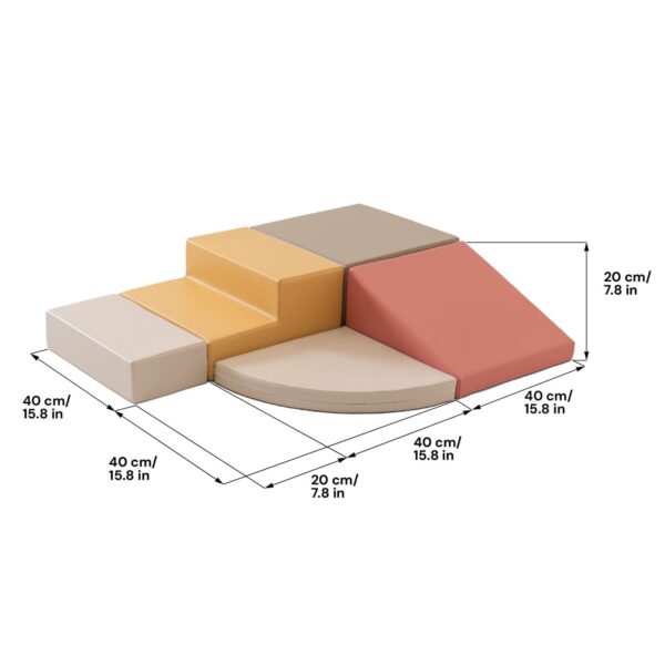 iglu-corner-climber-pink-44080fd9.jpg Soft Play 5 Foam Block Set - Pastel Pink Corner Climber