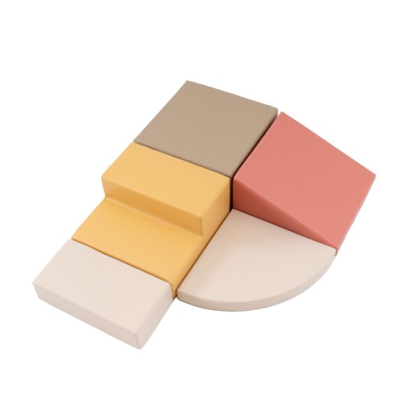 iglu-corner-climber-pink-48e77f62.jpg Soft Play 5 Foam Block Set - Pastel Pink Corner Climber