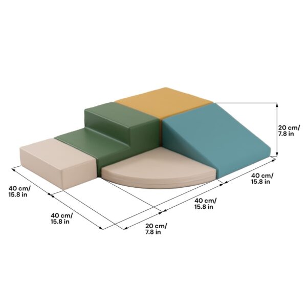 iglu-corner-climber-turquoise-995da4c4.jpg Soft Play 5 Foam Block Set - Pastel Turquoise Corner Climber