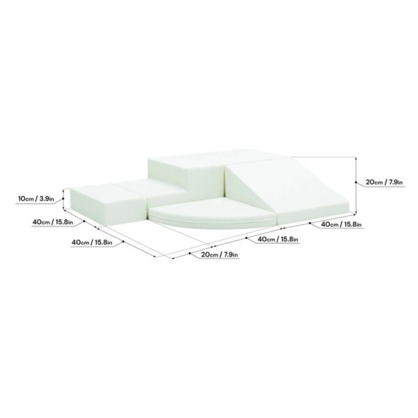 iglu-corner-climber-white-8de16f53.jpg Soft Play 5 Foam Block Set - White Corner Climber