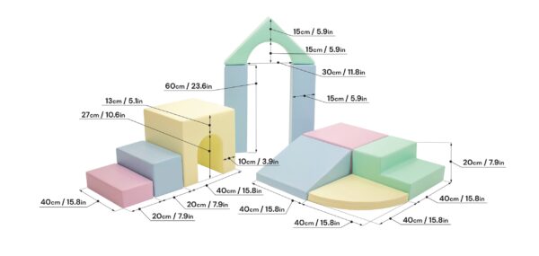 iglu-creativity-pastel-ed73eb77.jpg Soft Play 10 Foam Block Set - Light Pastel Creativity
