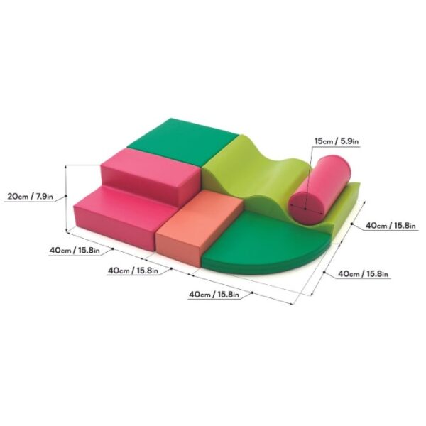iglu-explorer-set-pink-green-0d197168.jpg Soft Play 6 Foam Block Set - Pink & Green Explorer