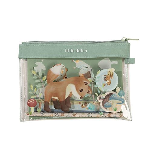 0023268 Pencil case with contents - Blue - Forest Friends